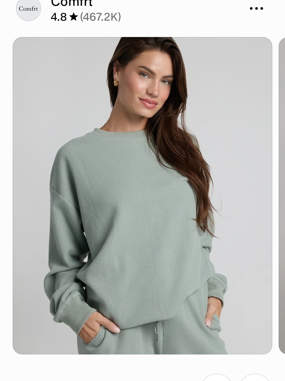 Sage Green Women's Waffle Lounge Set